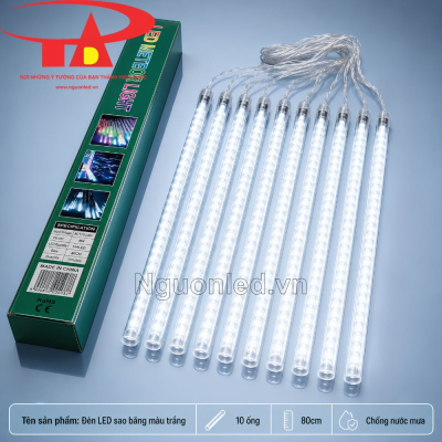 Đèn LED sao băng màu trắng 10 ống dài 80cm