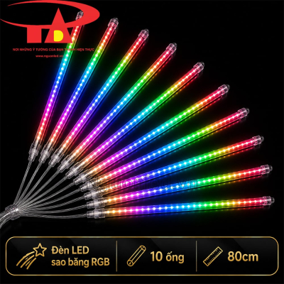 Đèn LED sao băng RGB 10 ống 80cm